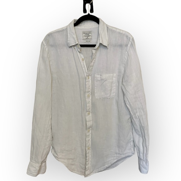 Abercrombie & Fitch Other - Abercrombie & Fitch 100% Linen Button Up Men’s Shirt White Size Medium